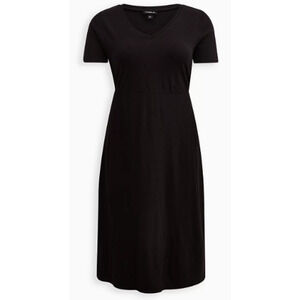 TORRID 2 MIDI COTTON SLUB SIDE SLIT DRESS SIZE 18-20, 2X
